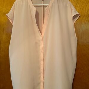 Eloquii Notch Collar Blouse, Blush